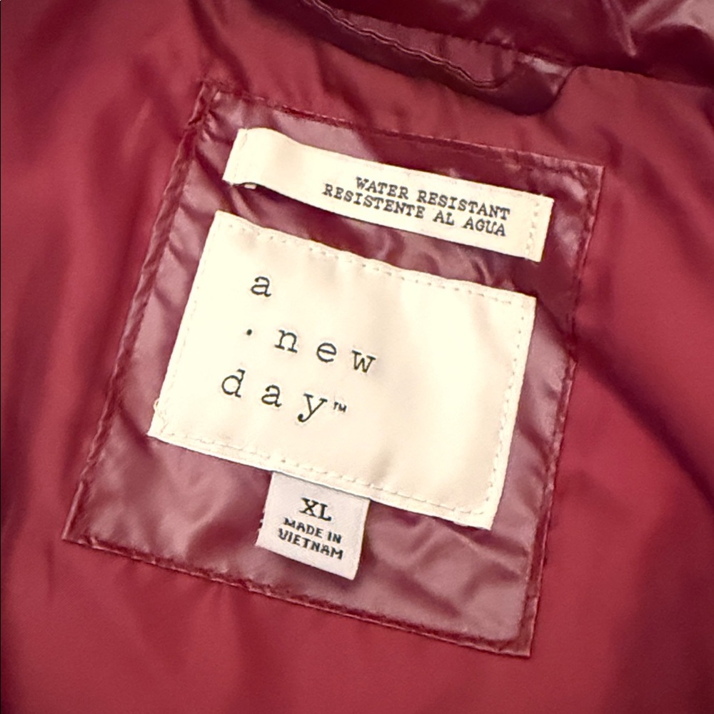 Shiny Maroon Puffer Jacket - Picture 2 of 2